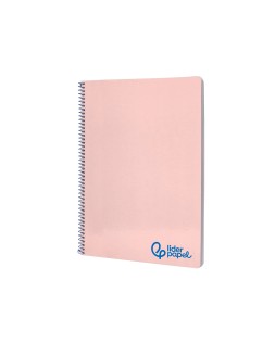 Cuaderno espiral liderpapel a4 wonder tapa plastico 80h 90gr cuadro 4mm con margen color rosa