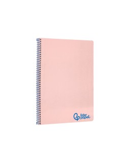 Cuaderno espiral liderpapel a4 wonder tapa plastico 80h 90gr cuadro 4mm con margen color rosa