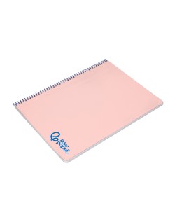Cuaderno espiral liderpapel a4 wonder tapa plastico 80h 90gr cuadro 4mm con margen color rosa