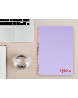 Cuaderno espiral liderpapel a4 wonder tapa plastico 80h 90gr cuadro 4mm con margen color violeta