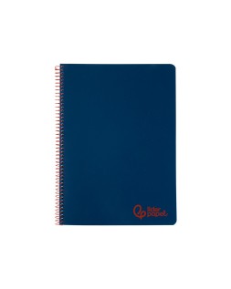 Cuaderno espiral liderpapel a4 wonder tapa plastico 80h 90gr cuadro 4mm con margen color azul marino