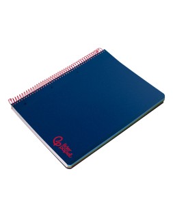 Cuaderno espiral liderpapel a5 micro wonder tapa plastico 120h 90gr cuadro 5mm 5 bandas 6 taladros color azul marino