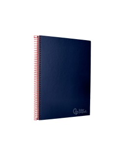 Cuaderno espiral liderpapel a4 micro jolly tapa forrada 140h 75gr cuadro 5mm 5 bandas 4 taladros color azul