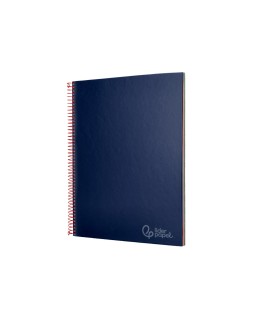 Cuaderno espiral liderpapel a4 micro jolly tapa forrada 140h 75gr cuadro 5mm 5 bandas 4 taladros color azul