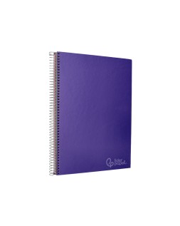 Cuaderno espiral liderpapel a4 micro jolly tapa forrada 140h 75gr cuadro 5mm 5 bandas 4 taladros color lila