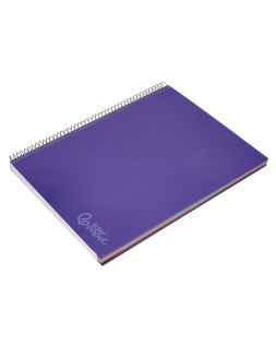 Cuaderno espiral liderpapel a4 micro jolly tapa forrada 140h 75gr cuadro 5mm 5 bandas 4 taladros color lila