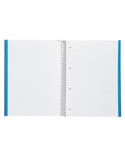 Cuaderno espiral liderpapel a4 micro jolly tapa forrada 140h 75gr cuadro 5mm 5 bandas 4 taladros color lila