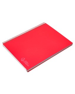 Cuaderno espiral liderpapel a4 micro jolly tapa forrada 140h 75gr cuadro 5mm 5 bandas 4 taladros color rojo