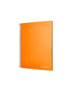 Cuaderno espiral liderpapel a4 micro jolly tapa forrada 140h 75gr cuadro 5mm 5 bandas 4 taladros color naranja