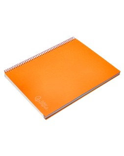 Cuaderno espiral liderpapel a4 micro jolly tapa forrada 140h 75gr cuadro 5mm 5 bandas 4 taladros color naranja