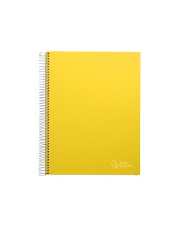Cuaderno espiral liderpapel a4 micro jolly tapa forrada 140h 75gr cuadro 5mm 5 bandas 4 taladros color amarillo