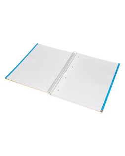 Cuaderno espiral liderpapel a4 micro jolly tapa forrada 140h 75gr cuadro 5mm 5 bandas 4 taladros color amarillo