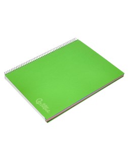 Cuaderno espiral liderpapel a4 micro jolly tapa forrada 140h 75gr cuadro 5mm 5 bandas 4 taladros color verde