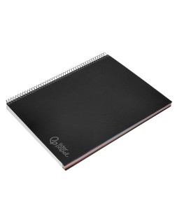 Cuaderno espiral liderpapel a4 micro jolly tapa forrada 140h 75gr cuadro 5mm 5 bandas 4 taladros color negro