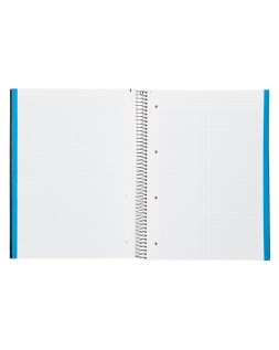 Cuaderno espiral liderpapel a4 micro jolly tapa forrada 140h 75gr cuadro 5mm 5 bandas 4 taladros color negro