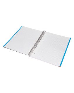 Cuaderno espiral liderpapel a4 micro jolly tapa forrada 140h 75gr cuadro 5mm 5 bandas 4 taladros color negro