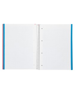 Cuaderno espiral liderpapel a4 micro jolly tapa forrada 140h 75gr cuadro 5mm 5 bandas 4 taladros colores surtidos