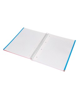 Cuaderno espiral liderpapel a4 micro jolly tapa forrada 140h 75gr cuadro 5mm 5 bandas 4 taladros colores surtidos