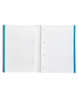 Cuaderno espiral liderpapel a4 micro jolly tapa forrada 140h 75gr horizontal 5 bandas 4 taladros colores surtidos