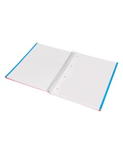 Cuaderno espiral liderpapel a4 micro jolly tapa forrada 140h 75gr horizontal 5 bandas 4 taladros colores surtidos