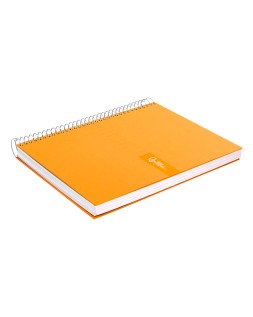 Cuaderno espiral liderpapel a4 crafty tapa forrada 80h 90gr cuadro 4mm con margen color naranja