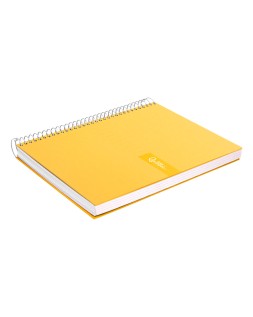 Cuaderno espiral liderpapel a4 crafty tapa forrada 80h 90gr cuadro 4mm con margen color amarillo