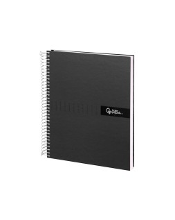 Cuaderno espiral liderpapel a4 crafty tapa forrada 80h 90gr cuadro 4mm con margen color negro