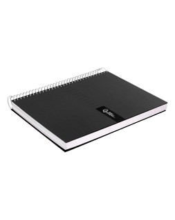 Cuaderno espiral liderpapel a4 crafty tapa forrada 80h 90gr cuadro 4mm con margen color negro