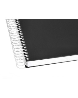 Cuaderno espiral liderpapel a4 crafty tapa forrada 80h 90gr cuadro 4mm con margen color negro