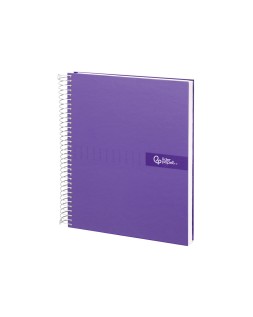 Cuaderno espiral liderpapel a4 crafty tapa forrada 80h 90gr cuadro 4mm con margen color violeta
