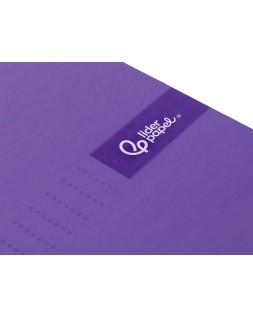 Cuaderno espiral liderpapel a4 crafty tapa forrada 80h 90gr cuadro 4mm con margen color violeta