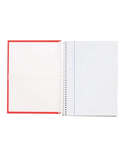 Cuaderno espiral liderpapel a4 crafty tapa forrada 80h 90gr cuadro 5mm con margen colores surtidos