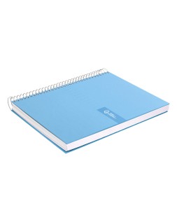 Cuaderno espiral liderpapel a4 micro crafty tapa forrada 120h 90gr cuadro 5mm 5 bandas 4 colores celeste