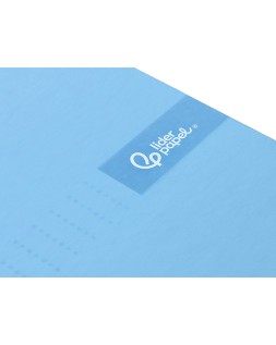 Cuaderno espiral liderpapel a4 micro crafty tapa forrada 120h 90gr cuadro 5mm 5 bandas 4 colores celeste