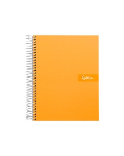 Cuaderno espiral liderpapel a4 micro crafty tapa forrada 120h 90gr cuadro 5mm 5 bandas 4 colores color naranja