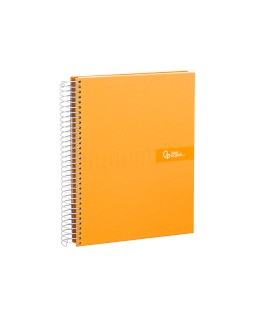Cuaderno espiral liderpapel a4 micro crafty tapa forrada 120h 90gr cuadro 5mm 5 bandas 4 colores color naranja