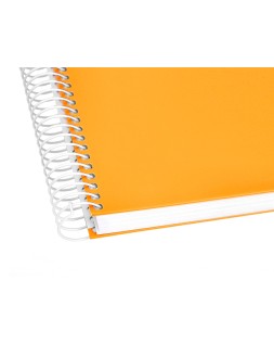Cuaderno espiral liderpapel a4 micro crafty tapa forrada 120h 90gr cuadro 5mm 5 bandas 4 colores color naranja