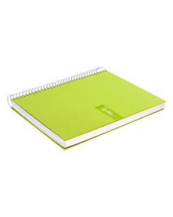 Cuaderno espiral liderpapel a4 micro crafty tapa forrada 120h 90gr cuadro 5mm 5 bandas 4 colores color verde