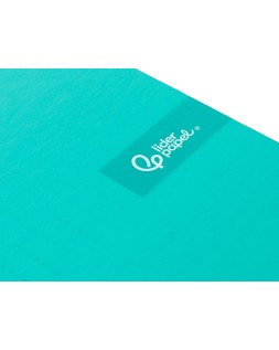 Cuaderno espiral liderpapel a4 micro crafty tapa forrada 120h 90gr cuadro 5mm 5 bandas 4 taladros color turquesa