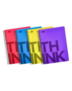 Cuaderno espiral liderpapel a4 micro think tapa plastico 140h 80gr cuadro 5mm 5 bandas 4 taladros 4