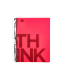 Cuaderno espiral liderpapel a4 micro think tapa plastico 140h 80gr cuadro 5mm 5 bandas 4 taladros 4