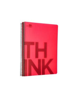 Cuaderno espiral liderpapel a4 micro think tapa plastico 140h 80gr cuadro 5mm 5 bandas 4 taladros 4