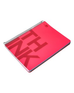 Cuaderno espiral liderpapel a4 micro think tapa plastico 140h 80gr cuadro 5mm 5 bandas 4 taladros 4