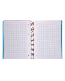 Cuaderno espiral liderpapel a4 micro think tapa plastico 140h 80gr cuadro 5mm 5 bandas 4 taladros 4