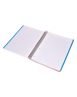 Cuaderno espiral liderpapel a4 micro think tapa plastico 140h 80gr cuadro 5mm 5 bandas 4 taladros 4