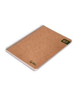 Cuaderno espiral liderpapel a5 ecouse tapa cartulina kraft 80h papel reciclado 80gr cuadro 4mm