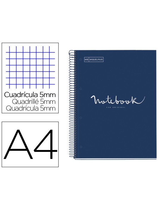 Cuaderno espiral miquelrius notebook 1 emotions tapa forrada din a4 microperforado 80 hojas 90g/m2 cuadro 5 mm