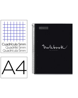 Cuaderno espiral miquelrius notebook 1 emotions tapa forrada din a4 microperforado 80 hojas 90g/m2 cuadro 5 mm