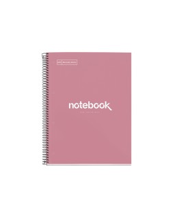 Cuaderno espiral miquelrius notebook emotions rose dust tapa forrada din a4 microperforado 80 hojas 90