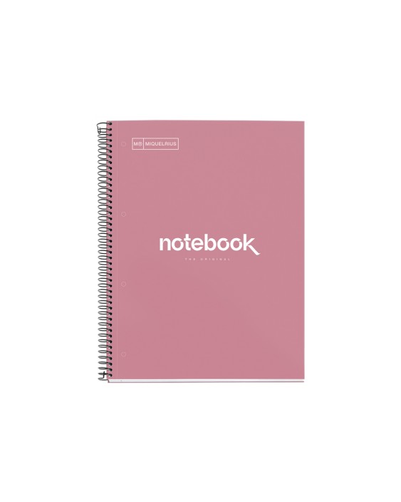 Cuaderno espiral miquelrius notebook emotions rose dust tapa forrada din a4 microperforado 80 hojas 90